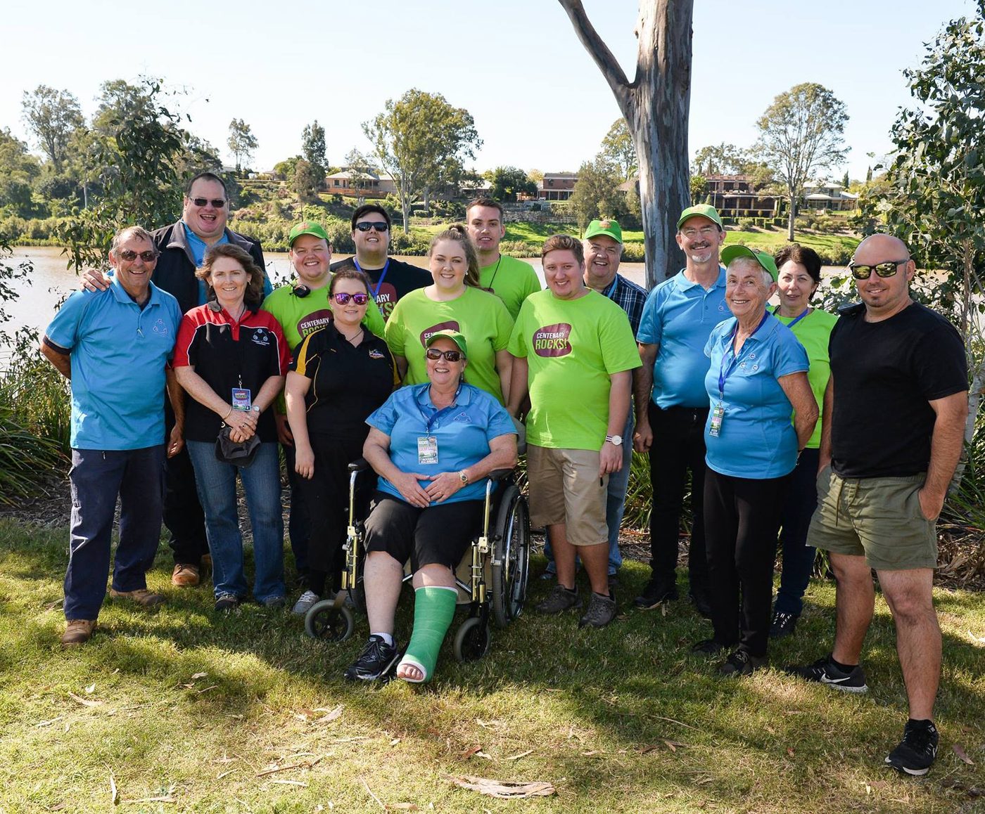 CCC volunteers and the Centenary Rocks! crew by the river at Rocks Riverside Park