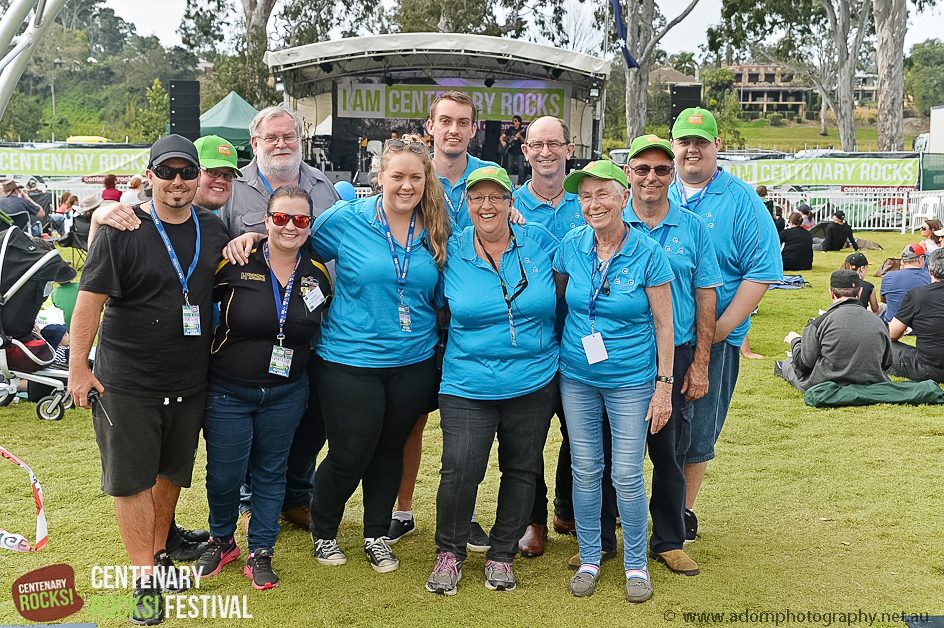 CCC volunteers in front of the Centenary Rocks! stage
