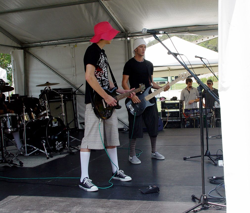 A young band playing on stage at Wicked Day Out